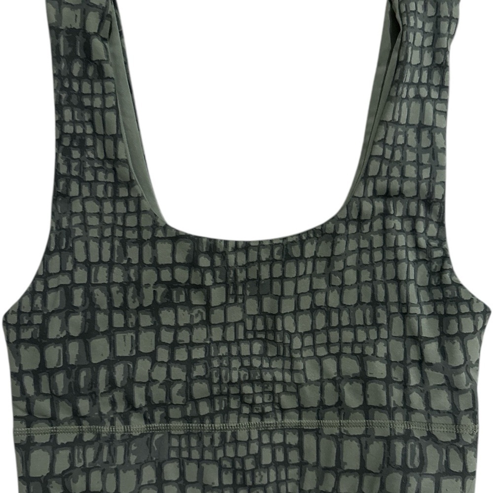 Fabletics Reversible Green Crocodile Sports Bra‎ (inside-Olive green) size M​
